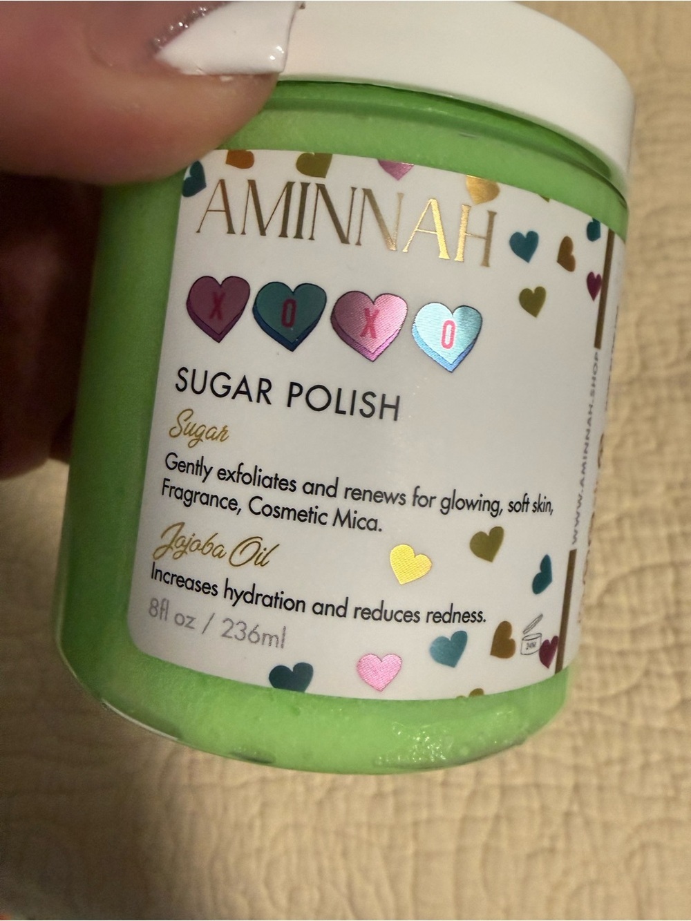 Aminnah “XOXO” Sugar Polish with Jojoba Oil!